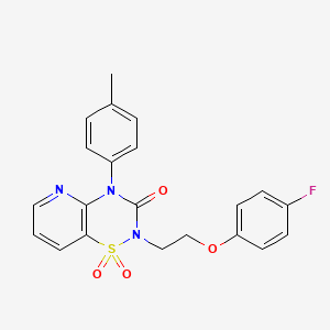 2-(2-(4-fluorophenoxy)ethyl)-4-(p-tolyl)-2H-pyrido[2,3-e][1,2,4]thiadiazin-3(4H)-one 1,1-dioxide