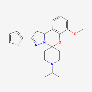 1'-Isopropyl-7-methoxy-2-(thiophen-2-yl)-1,10b-dihydrospiro[benzo[e]pyrazolo[1,5-c][1,3]oxazine-5,4'-piperidine]