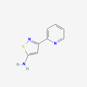 molecular formula C8H7N3S B2920199 3-Pyridin-2-yl-1,2-thiazol-5-amine CAS No. 1465286-40-1