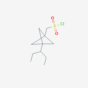 molecular formula C11H19ClO2S B2920201 (3-Pentan-3-yl-1-bicyclo[1.1.1]pentanyl)methanesulfonyl chloride CAS No. 2287310-56-7