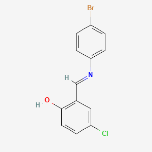 molecular formula C13H9BrClNO B2920206 2-{(E)-[(4-溴苯基)亚氨基]甲基}-4-氯苯酚 CAS No. 1613045-95-6