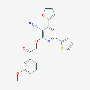 molecular formula C23H16N2O4S B292021 4-(2-Furyl)-2-[2-(3-methoxyphenyl)-2-oxoethoxy]-6-(2-thienyl)nicotinonitrile 