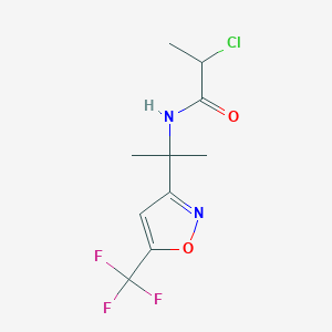 molecular formula C10H12ClF3N2O2 B2920212 2-Chloro-N-[2-[5-(trifluoromethyl)-1,2-oxazol-3-yl]propan-2-yl]propanamide CAS No. 2411270-00-1