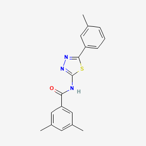 molecular formula C18H17N3OS B2920217 3,5-二甲基-N-(5-(间甲苯基)-1,3,4-噻二唑-2-基)苯甲酰胺 CAS No. 392241-15-5