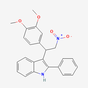 molecular formula C24H22N2O4 B2920222 3-[1-(3,4-dimethoxyphenyl)-2-nitroethyl]-2-phenyl-1H-indole CAS No. 303035-70-3