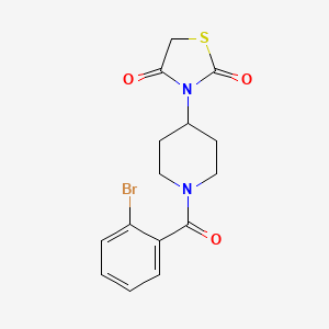 molecular formula C15H15BrN2O3S B2920225 3-(1-(2-Bromobenzoyl)piperidin-4-yl)thiazolidine-2,4-dione CAS No. 1798542-99-0