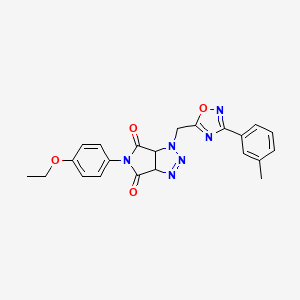 molecular formula C22H20N6O4 B2920228 5-(4-ethoxyphenyl)-1-((3-(m-tolyl)-1,2,4-oxadiazol-5-yl)methyl)-1,6a-dihydropyrrolo[3,4-d][1,2,3]triazole-4,6(3aH,5H)-dione CAS No. 1207033-15-5