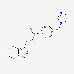 molecular formula C19H21N5O B2920232 4-((1H-imidazol-1-yl)methyl)-N-((4,5,6,7-tetrahydropyrazolo[1,5-a]pyridin-3-yl)methyl)benzamide CAS No. 2034405-90-6