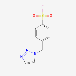 molecular formula C9H8FN3O2S B2920233 4-[(1H-1,2,3-triazol-1-yl)methyl]benzene-1-sulfonyl fluoride CAS No. 2094337-66-1