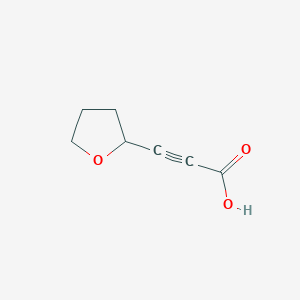 molecular formula C7H8O3 B2920236 3-(Oxolan-2-yl)prop-2-ynoic acid CAS No. 1341115-30-7