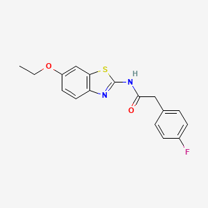 N-(6-ethoxy-1,3-benzothiazol-2-yl)-2-(4-fluorophenyl)acetamide