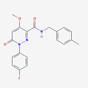 molecular formula C20H18FN3O3 B2920239 1-(4-fluorophenyl)-4-methoxy-N-[(4-methylphenyl)methyl]-6-oxopyridazine-3-carboxamide CAS No. 921582-57-2