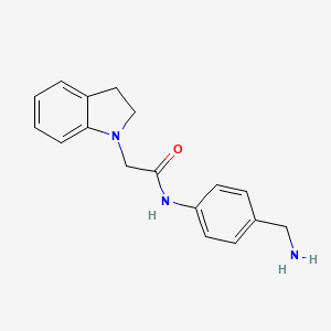 N-[4-(aminomethyl)phenyl]-2-(2,3-dihydro-1H-indol-1-yl)acetamide