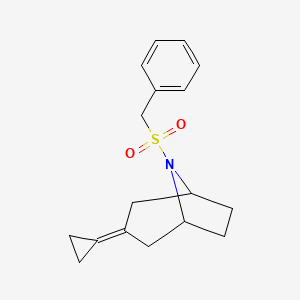 molecular formula C17H21NO2S B2920245 3-Cyclopropylidene-8-phenylmethanesulfonyl-8-azabicyclo[3.2.1]octane CAS No. 2176201-85-5