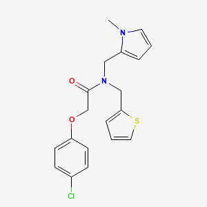molecular formula C19H19ClN2O2S B2920249 2-(4-氯苯氧基)-N-((1-甲基-1H-吡咯-2-基)甲基)-N-(噻吩-2-基甲基)乙酰胺 CAS No. 1251689-17-4