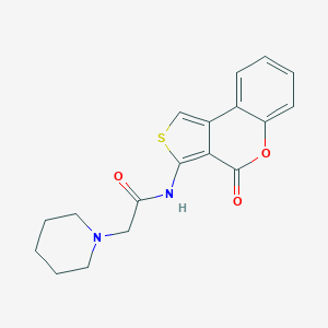 molecular formula C18H18N2O3S B292025 N-(4-oxo-4H-thieno[3,4-c]chromen-3-yl)-2-piperidinoacetamide 