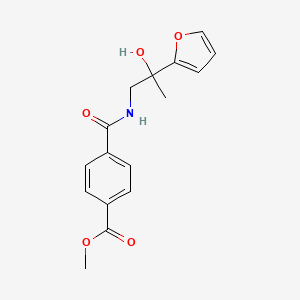 molecular formula C16H17NO5 B2920250 Methyl 4-((2-(furan-2-yl)-2-hydroxypropyl)carbamoyl)benzoate CAS No. 1396882-91-9