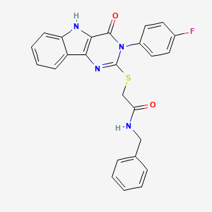 N-benzyl-2-[[3-(4-fluorophenyl)-4-oxo-5H-pyrimido[5,4-b]indol-2-yl]sulfanyl]acetamide