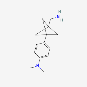 molecular formula C14H20N2 B2920258 4-[3-(Aminomethyl)-1-bicyclo[1.1.1]pentanyl]-N,N-dimethylaniline CAS No. 2287301-51-1