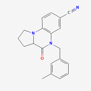 5-(3-Methylbenzyl)-4-oxo-1,2,3,3a,4,5-hexahydropyrrolo[1,2-a]quinoxaline-7-carbonitrile