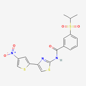 molecular formula C17H15N3O5S3 B2920274 3-(isopropylsulfonyl)-N-(4-(4-nitrothiophen-2-yl)thiazol-2-yl)benzamide CAS No. 941932-28-1