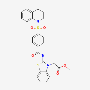 (Z)-methyl 2-(2-((4-((3,4-dihydroquinolin-1(2H)-yl)sulfonyl)benzoyl)imino)benzo[d]thiazol-3(2H)-yl)acetate