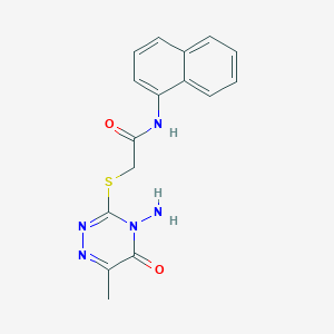 2-[(4-amino-6-methyl-5-oxo-4,5-dihydro-1,2,4-triazin-3-yl)sulfanyl]-N-(naphthalen-1-yl)acetamide