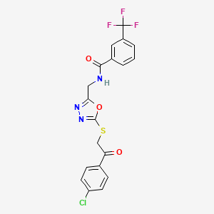 N-((5-((2-(4-chlorophenyl)-2-oxoethyl)thio)-1,3,4-oxadiazol-2-yl)methyl)-3-(trifluoromethyl)benzamide