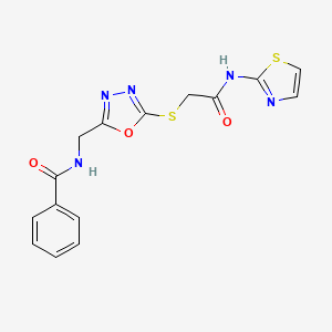 N-((5-((2-oxo-2-(thiazol-2-ylamino)ethyl)thio)-1,3,4-oxadiazol-2-yl)methyl)benzamide