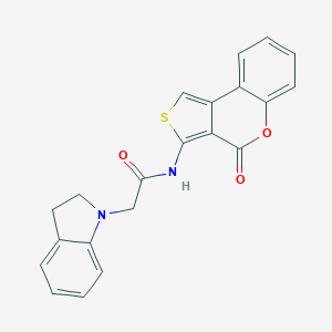 2-(2,3-dihydro-1H-indol-1-yl)-N-(4-oxo-4H-thieno[3,4-c]chromen-3-yl)acetamide