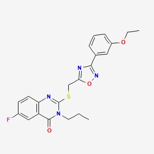 2-(((3-(3-ethoxyphenyl)-1,2,4-oxadiazol-5-yl)methyl)thio)-6-fluoro-3-propylquinazolin-4(3H)-one