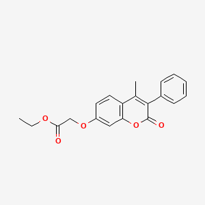 molecular formula C20H18O5 B2920296 Ethyl 2-(4-methyl-2-oxo-3-phenylchromen-7-yl)oxyacetate CAS No. 179925-52-1