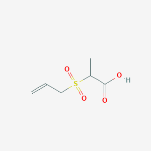 molecular formula C6H10O4S B2920299 2-(Prop-2-ene-1-sulfonyl)propanoic acid CAS No. 1267339-84-3