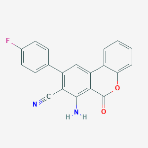 molecular formula C20H11FN2O2 B292030 7-amino-9-(4-fluorophenyl)-6-oxo-6H-benzo[c]chromene-8-carbonitrile 