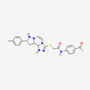 N-(4-acetylphenyl)-2-{[11-(4-methylphenyl)-3,4,6,9,10-pentaazatricyclo[7.3.0.0^{2,6}]dodeca-1(12),2,4,7,10-pentaen-5-yl]sulfanyl}acetamide