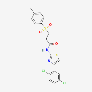 N-(4-(2,5-dichlorophenyl)thiazol-2-yl)-3-tosylpropanamide