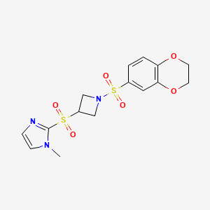 2-((1-((2,3-dihydrobenzo[b][1,4]dioxin-6-yl)sulfonyl)azetidin-3-yl)sulfonyl)-1-methyl-1H-imidazole