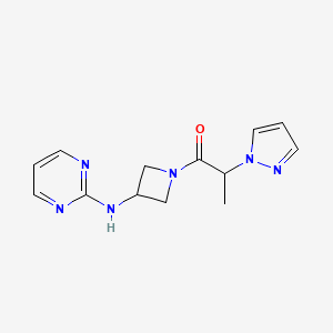 2-(1H-pyrazol-1-yl)-1-(3-(pyrimidin-2-ylamino)azetidin-1-yl)propan-1-one