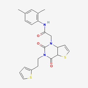 molecular formula C22H21N3O3S2 B2920316 N-(2,4-二甲基苯基)-2-{2,4-二氧代-3-[2-(噻吩-2-基)乙基]-1H,2H,3H,4H-噻吩[3,2-d]嘧啶-1-基}乙酰胺 CAS No. 1260920-08-8