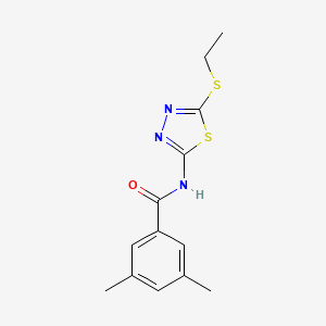 molecular formula C13H15N3OS2 B2920318 N-[5-(ethylsulfanyl)-1,3,4-thiadiazol-2-yl]-3,5-dimethylbenzamide CAS No. 392239-50-8
