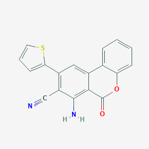 molecular formula C18H10N2O2S B292032 7-amino-6-oxo-9-(2-thienyl)-6H-benzo[c]chromene-8-carbonitrile 