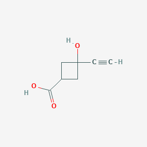 molecular formula C7H8O3 B2920324 3-Ethynyl-3-hydroxycyclobutanecarboxylic acid CAS No. 2445794-77-2