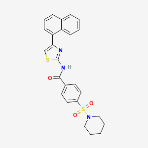 molecular formula C25H23N3O3S2 B2920325 N-(4-naphthalen-1-yl-1,3-thiazol-2-yl)-4-piperidin-1-ylsulfonylbenzamide CAS No. 313549-98-3