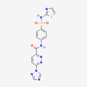 molecular formula C16H12N8O3S2 B2920326 N-(4-(N-(噻唑-2-基)磺酰基)苯基)-6-(1H-1,2,4-三唑-1-基)哒嗪-3-甲酰胺 CAS No. 1448077-04-0