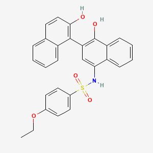 molecular formula C28H23NO5S B2920328 4-乙氧基-N-[4-羟基-3-(2-羟基萘-1-基)萘-1-基]苯磺酰胺 CAS No. 477498-57-0