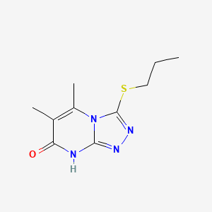 molecular formula C10H14N4OS B2920329 5,6-二甲基-3-(丙硫基)-[1,2,4]三唑并[4,3-a]嘧啶-7(8H)-酮 CAS No. 895006-65-2