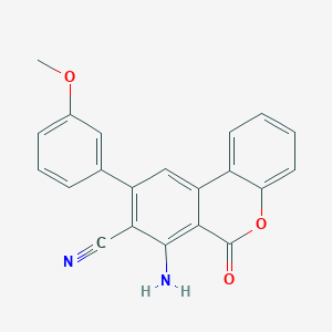 molecular formula C21H14N2O3 B292033 7-amino-9-(3-methoxyphenyl)-6-oxo-6H-benzo[c]chromene-8-carbonitrile 
