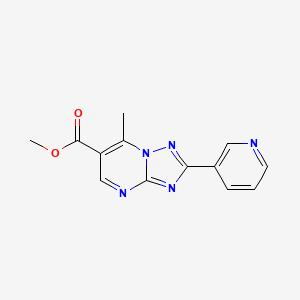 molecular formula C13H11N5O2 B2920340 Methyl 7-methyl-2-(pyridin-3-yl)-[1,2,4]triazolo[1,5-a]pyrimidine-6-carboxylate CAS No. 907971-24-8