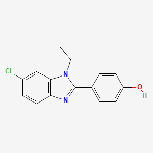 4-(6-Chloro-1-ethyl-1H-1,3-benzodiazol-2-YL)phenol