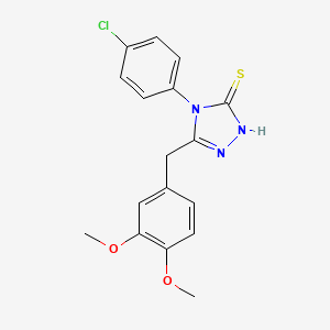 molecular formula C17H16ClN3O2S B2920354 4-(4-Chlorophenyl)-5-(3,4-dimethoxybenzyl)-4H-1,2,4-triazole-3-thiol CAS No. 883019-23-6